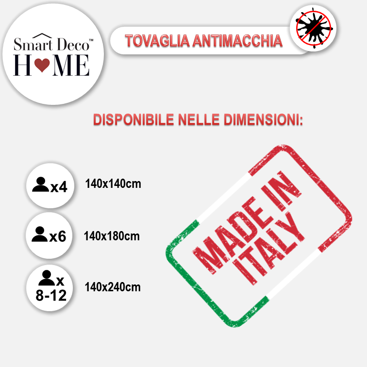 STAIN RESISTANT tablecloth Dubai White SmartDecoHome