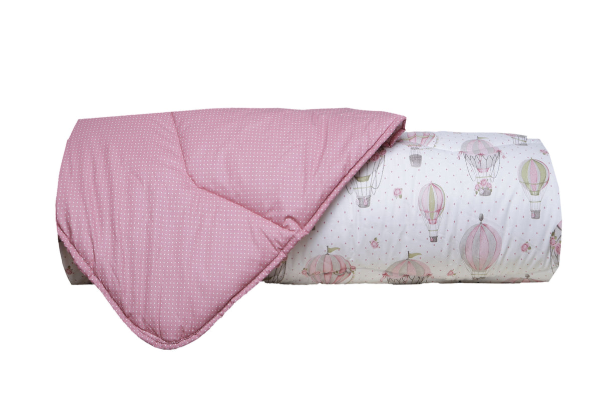 Trapunta Invernale Letto Singolo 160x250cm - Fantasia Fiori Rosa, Made In Italy, Calda E Morbida - Foto 5
