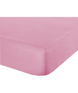 Lenzuolo sotto con angoli in raso di puro cotone Made in Italy ROSA MALVA