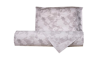 Set copripiumino federe letto parure copripiumino stampa fantasia 100% cotone Made in Italy GIGLI GRIGIO