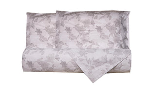 Set copripiumino federe letto parure copripiumino stampa fantasia 100% cotone Made in Italy GIGLI GRIGIO