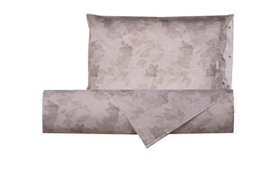 Set copripiumino federe letto parure copripiumino stampa fantasia 100% cotone Made in Italy GIGLI TORTORA