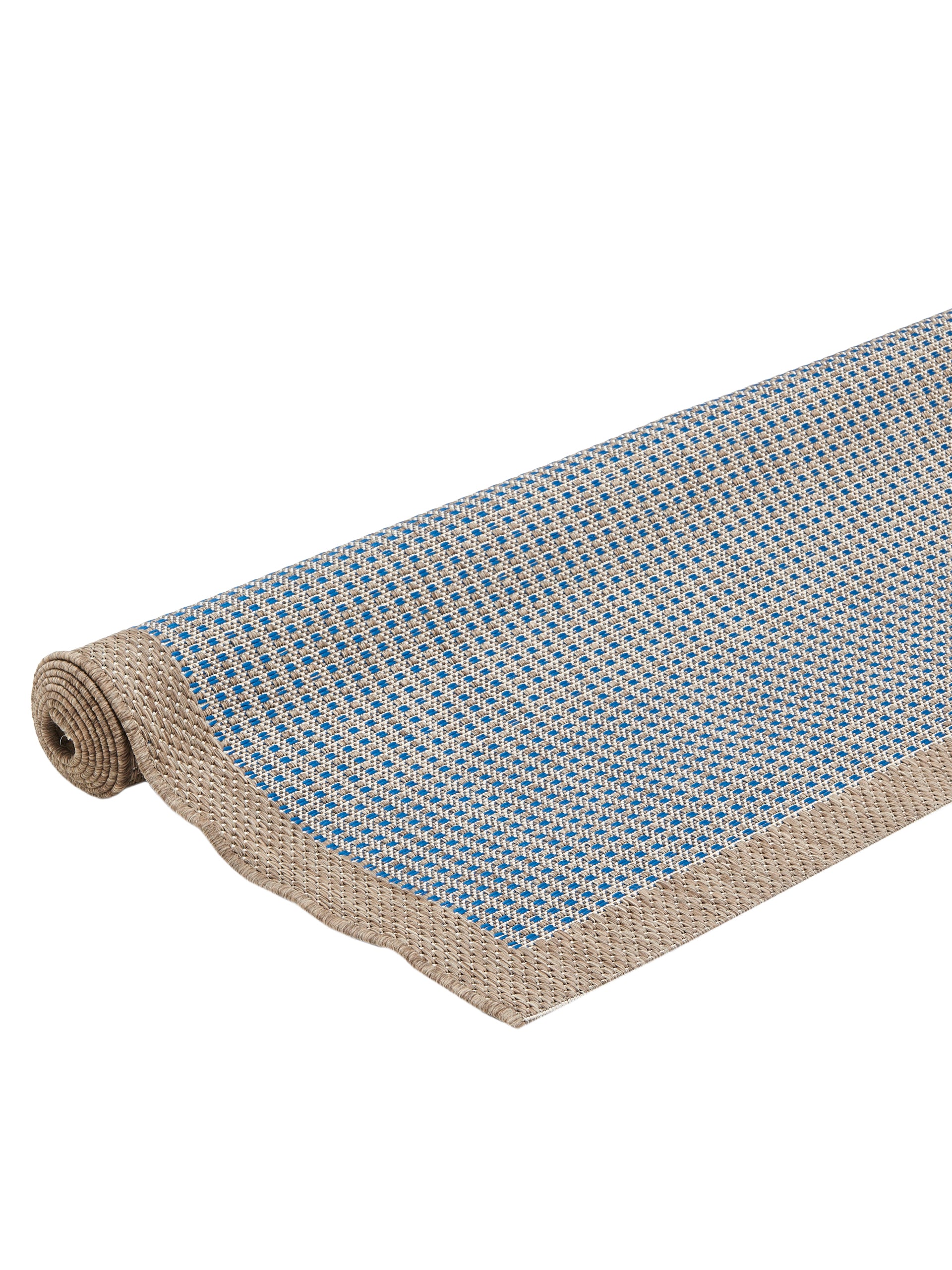 Tappeto Esterno Jemidi 120x180 Cm - Per Terrazzo O Giardino, Lavabile, Righe Blu Scuro, Pelo Corto - Foto 2