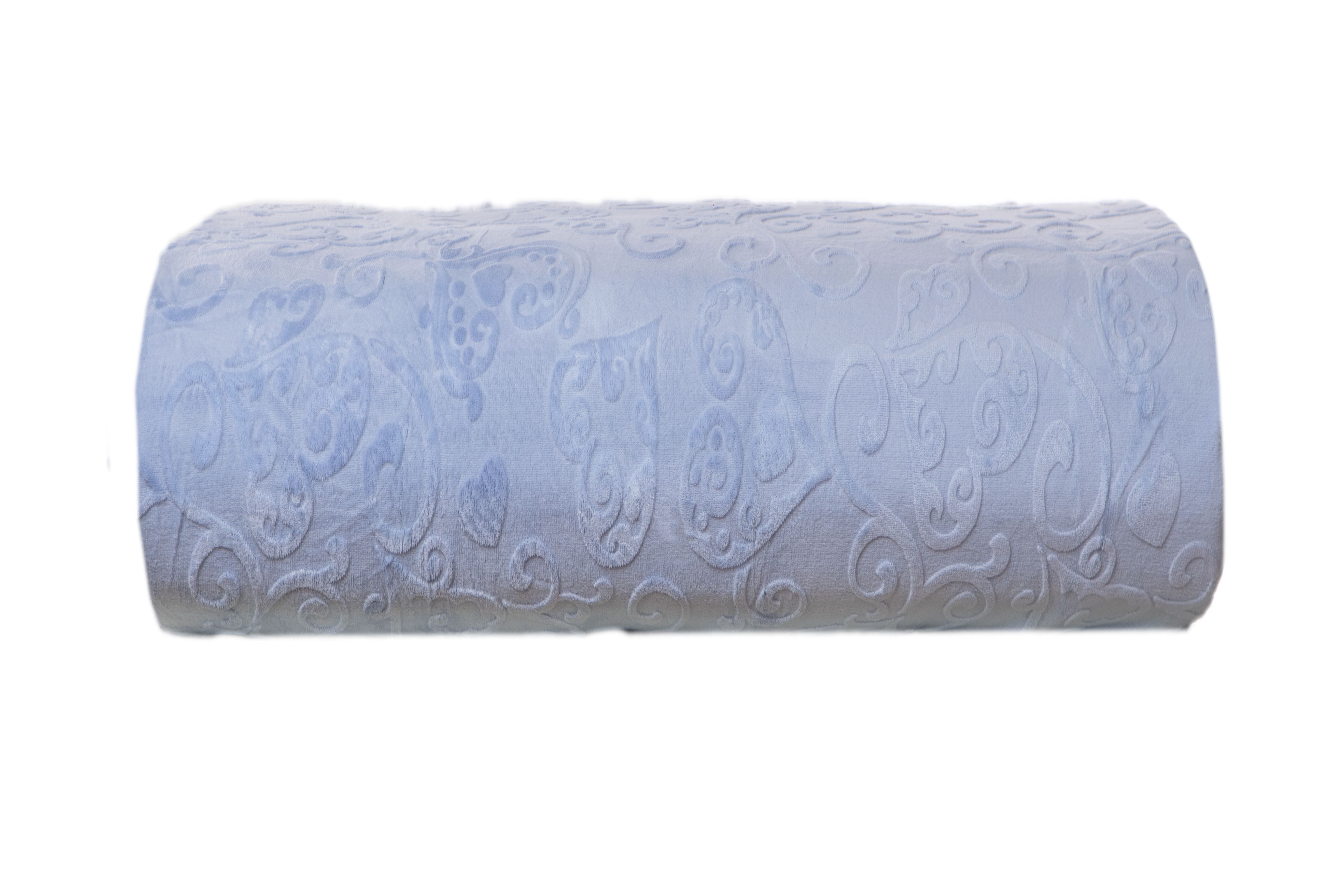 Coperta plaid soffice morbido caldo resistente plaid divano plaid letto in pile flanellato retro agnellato sherpa 130 X 160 CM CUORI JACQUARD AZZURRO - SmartDecoHome