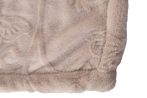 Coperta plaid soffice morbido caldo resistente plaid divano plaid letto in pile flanellato retro agnellato sherpa 130 X 160 CM FARFALLE JACQUARD BEIGE - SmartDecoHome