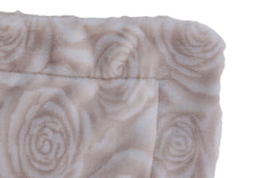 Coperta plaid soffice morbido caldo resistente plaid divano plaid letto in pile flanellato retro agnellato sherpa 130 X 160 CM ROSE JACQUARD BEIGE - SmartDecoHome